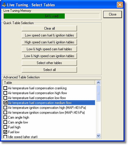 live-tuning-table-selection