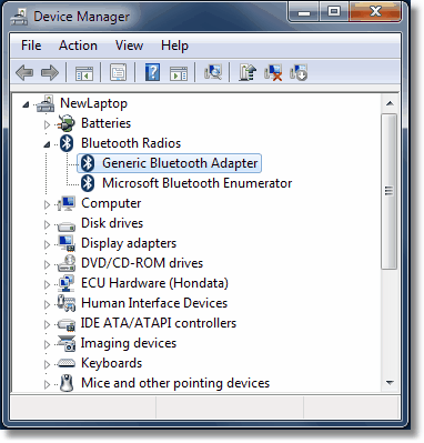 A Bluetooth Radio using the Microsoft Bluetooth stack